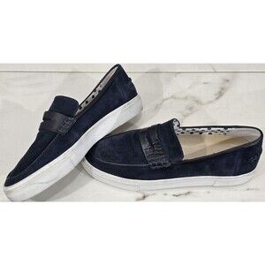 ED Womens Suede Penny Loafers Slip-On Sneakers Comfort Navy Blue Farley Size 9